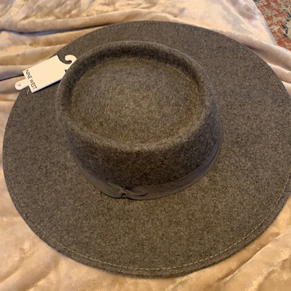 Macy's Gray Wool Felt Boater Hat